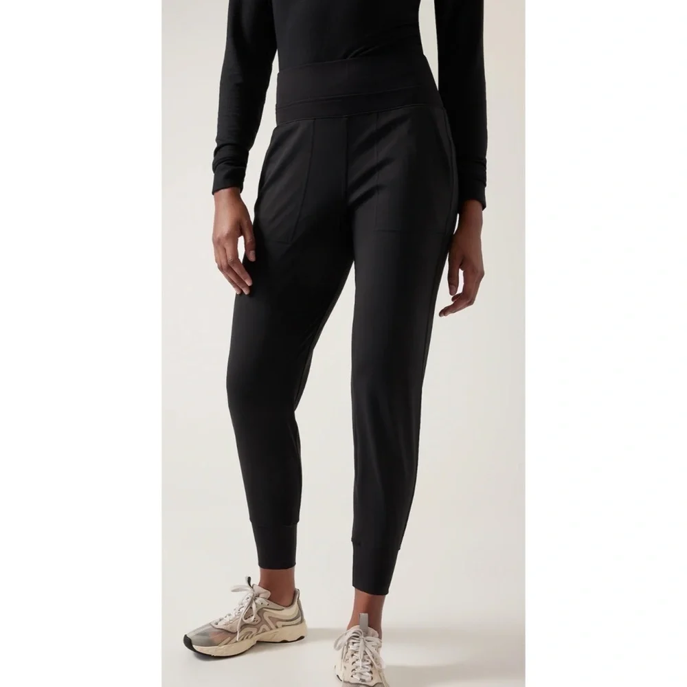 Athleta Black Sculptek Light Athleisure Workout Venice Jogger Pants 597888 EUC S